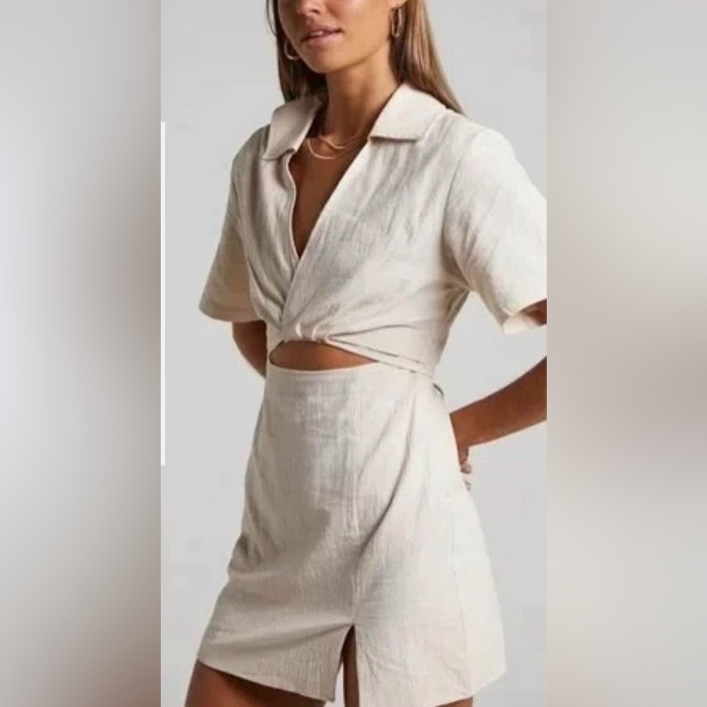 Showpo Cream Mini Dress